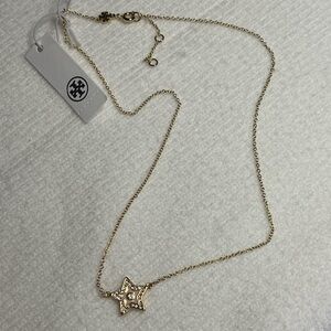 Gold Tory Burch Star Pendant Necklace